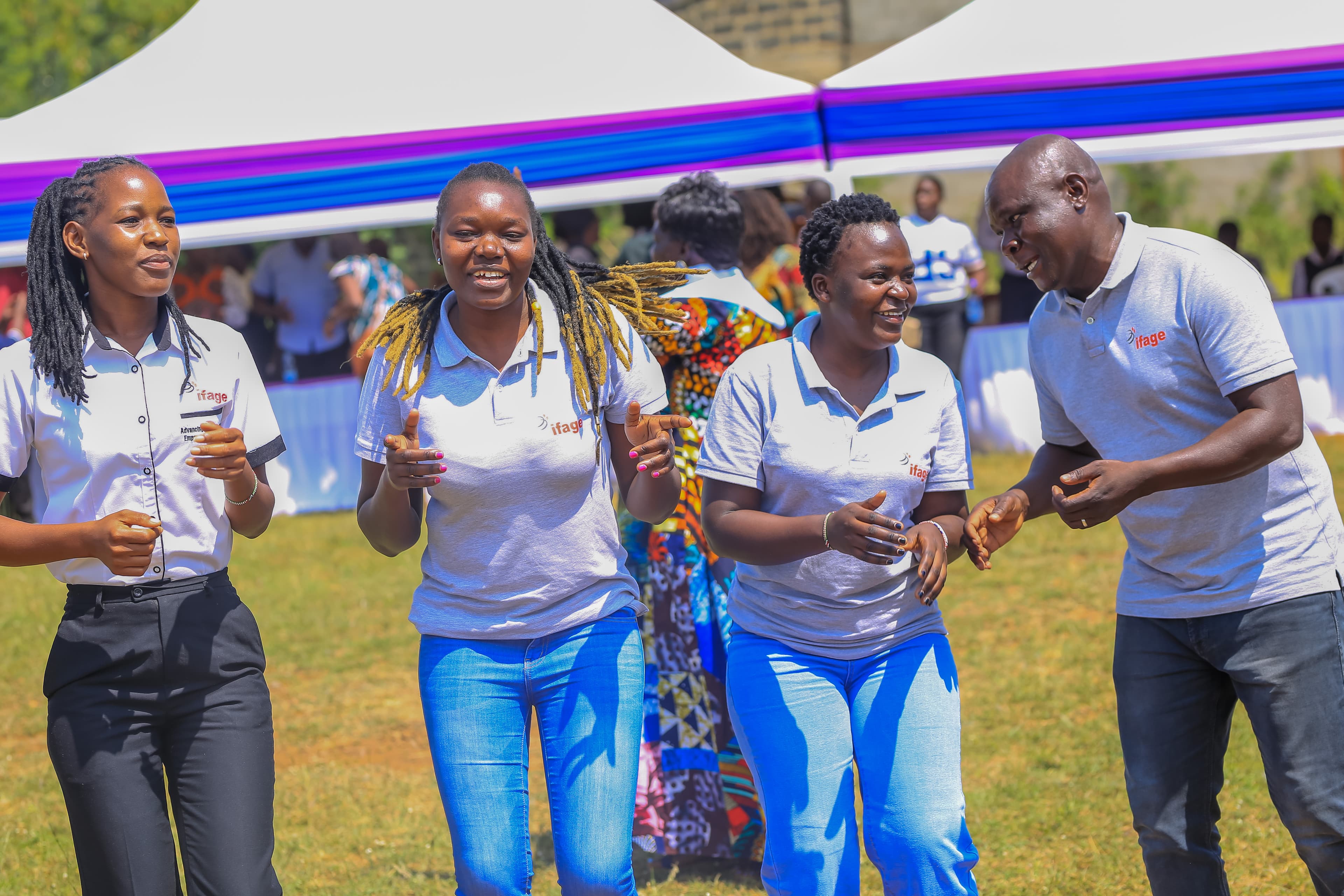 Nyanam partners gathered together, used as the thematic image for the Voice of Change partnership framework